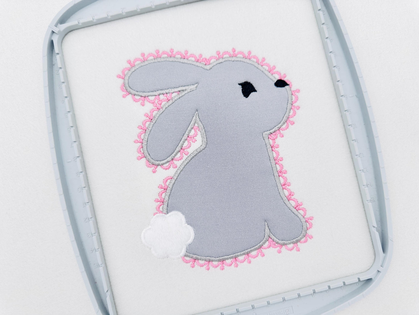 Delicate Lace Edge Bunny Applique kids girls Bunny outline machine embroidery designs many sizes 4 up to 8 inch cute little animal baby