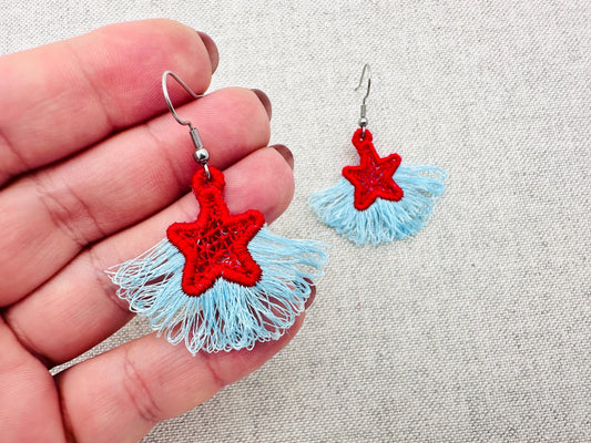 Fringed Star Earrings – Instant Download | Artapli