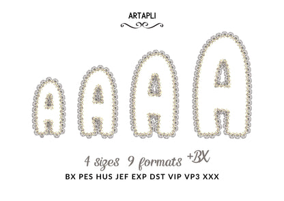 Lace Edge applique Alphabet Font lace trim effect letters, Monogram kids girls machine embroidery designs