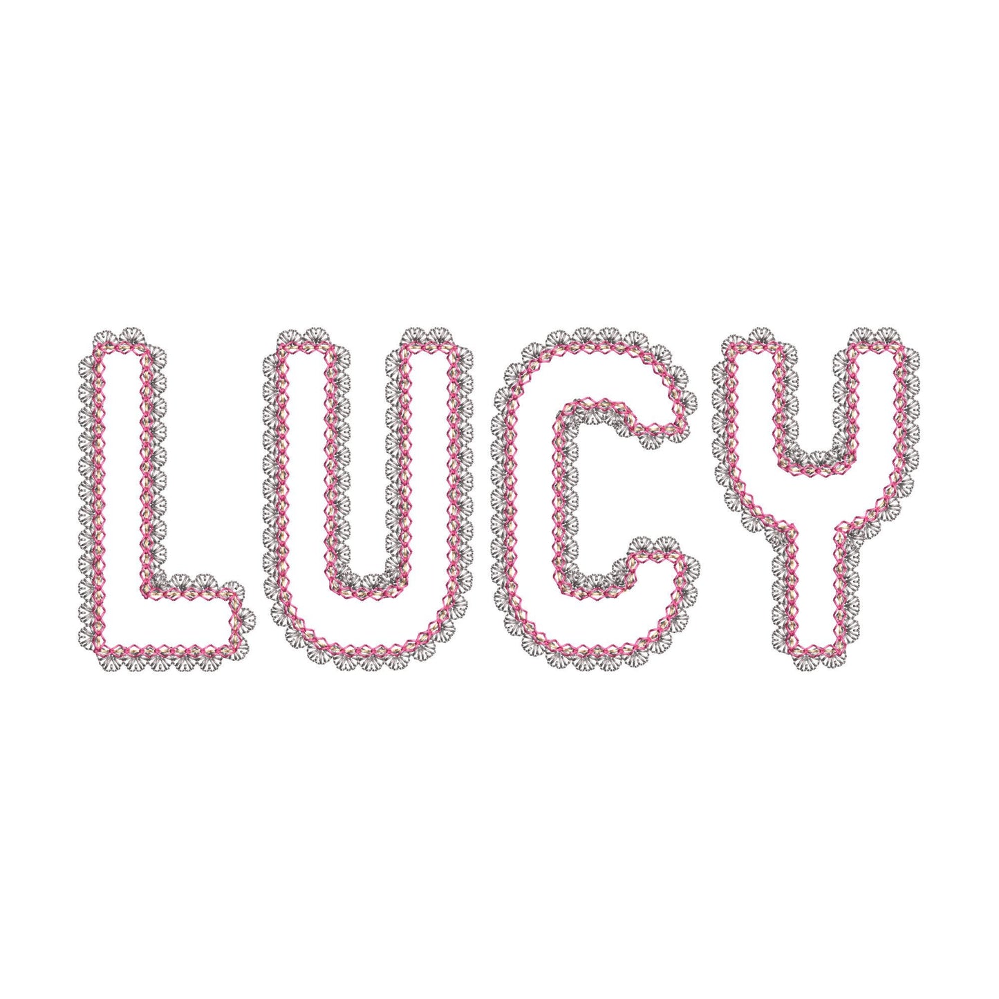 Lace Edge Font Applique – Lace instant download embroidery file by Artapli