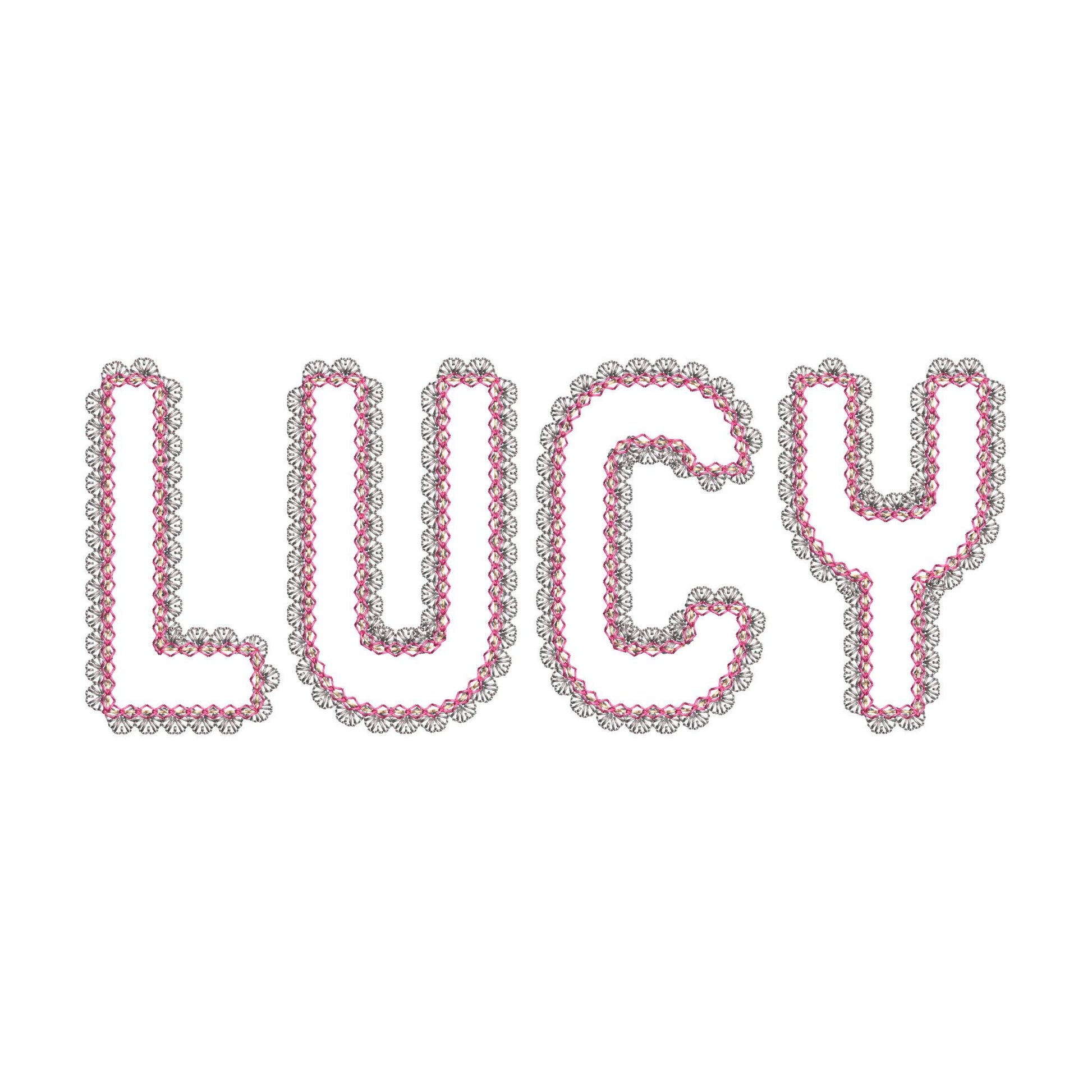 Lace Edge Font Applique – Lace instant download embroidery file by Artapli