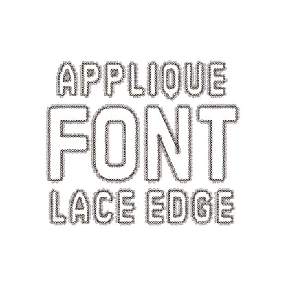 Lace Edge Font Applique – Alphabet digital embroidery pattern by Artapli