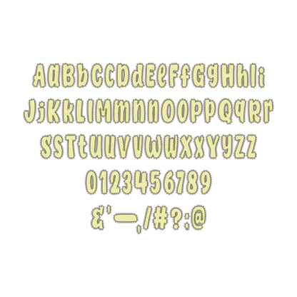 Glitter Twinkle Lace Edge Font – Alphabet digital embroidery pattern by Artapli