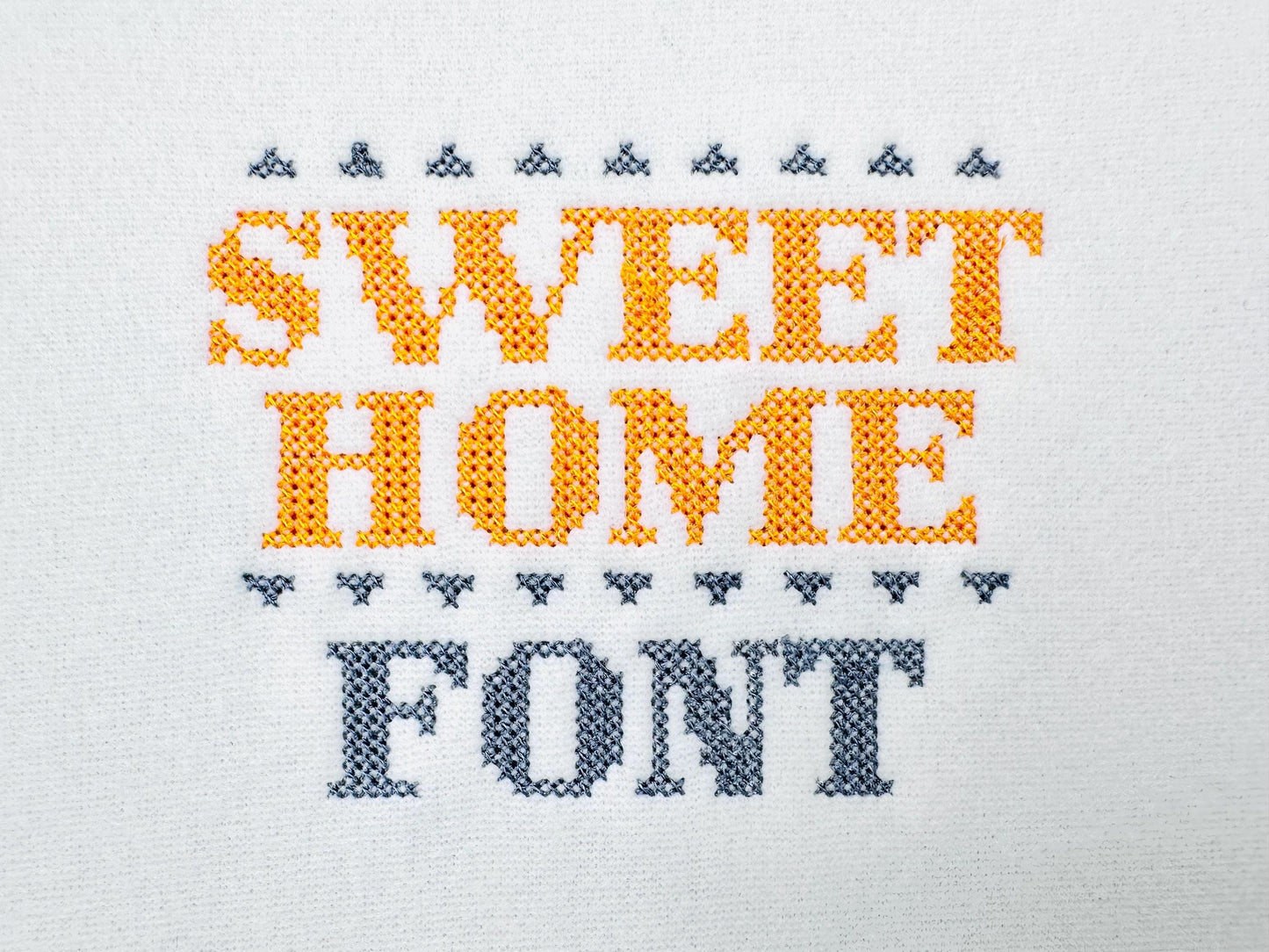 Cross Stitch Font Sweet Home – Alphabet machine embroidery design by Artapli