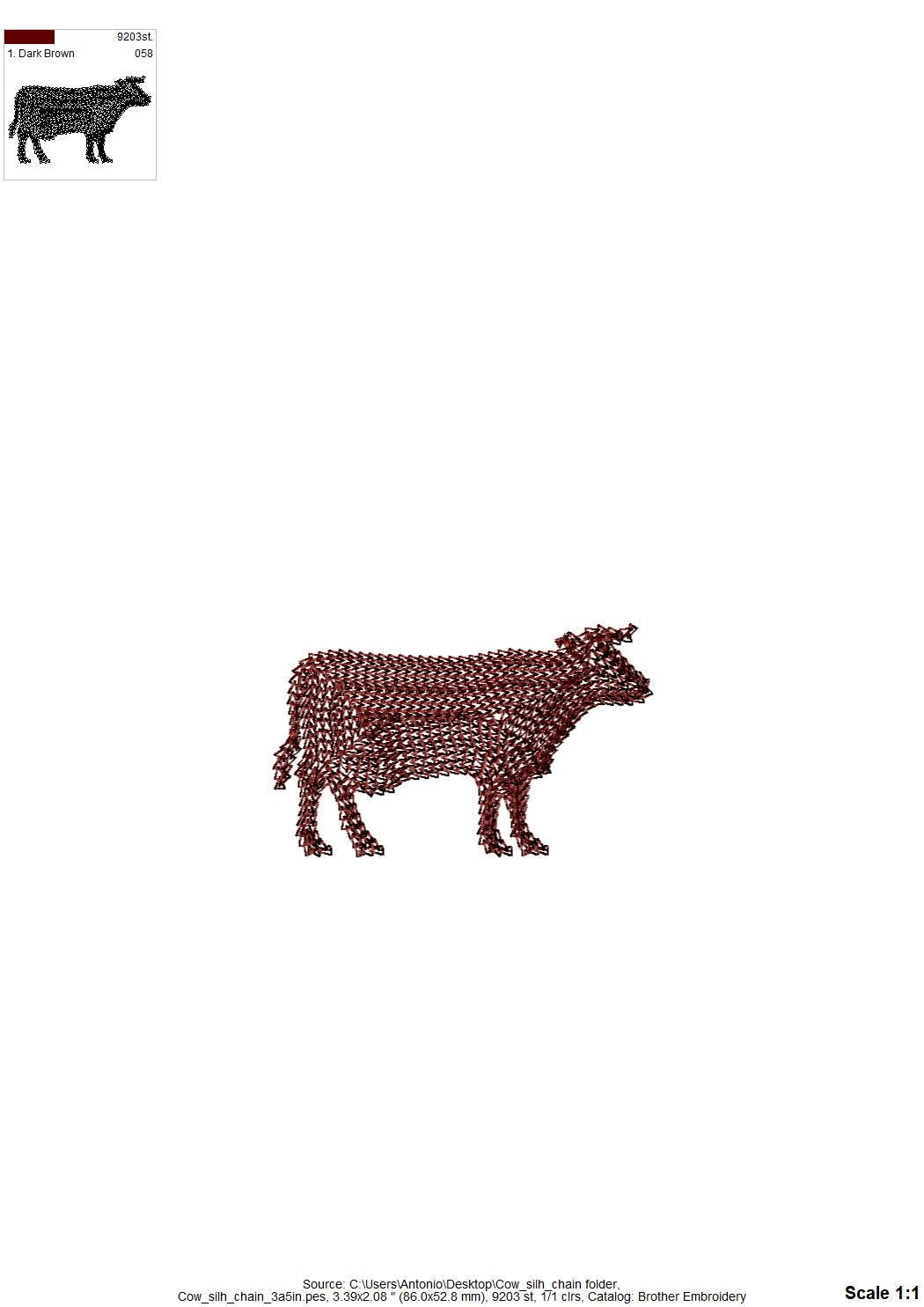 Farm Cow Outline – Farm embroidery pattern by Artapli