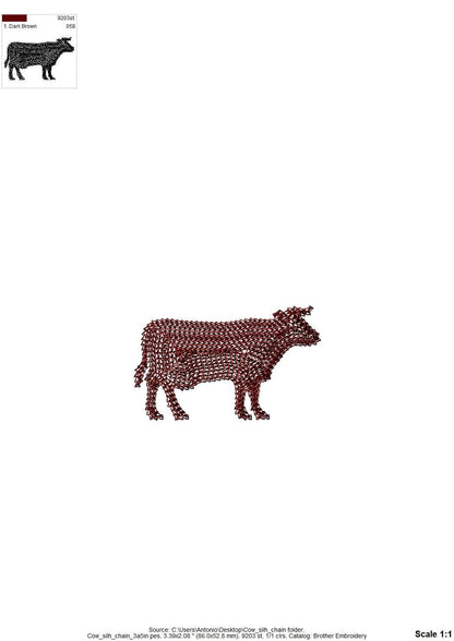 Farm Cow Outline – Farm embroidery pattern by Artapli