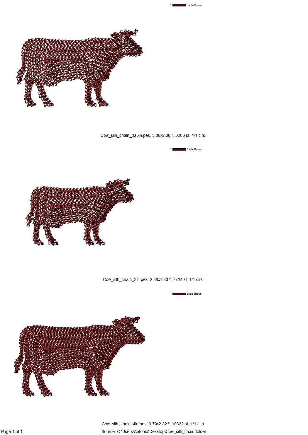 Farm Cow Outline – Cow embroidery design by Artapli
