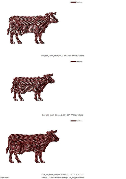 Farm Cow Outline – Cow embroidery design by Artapli