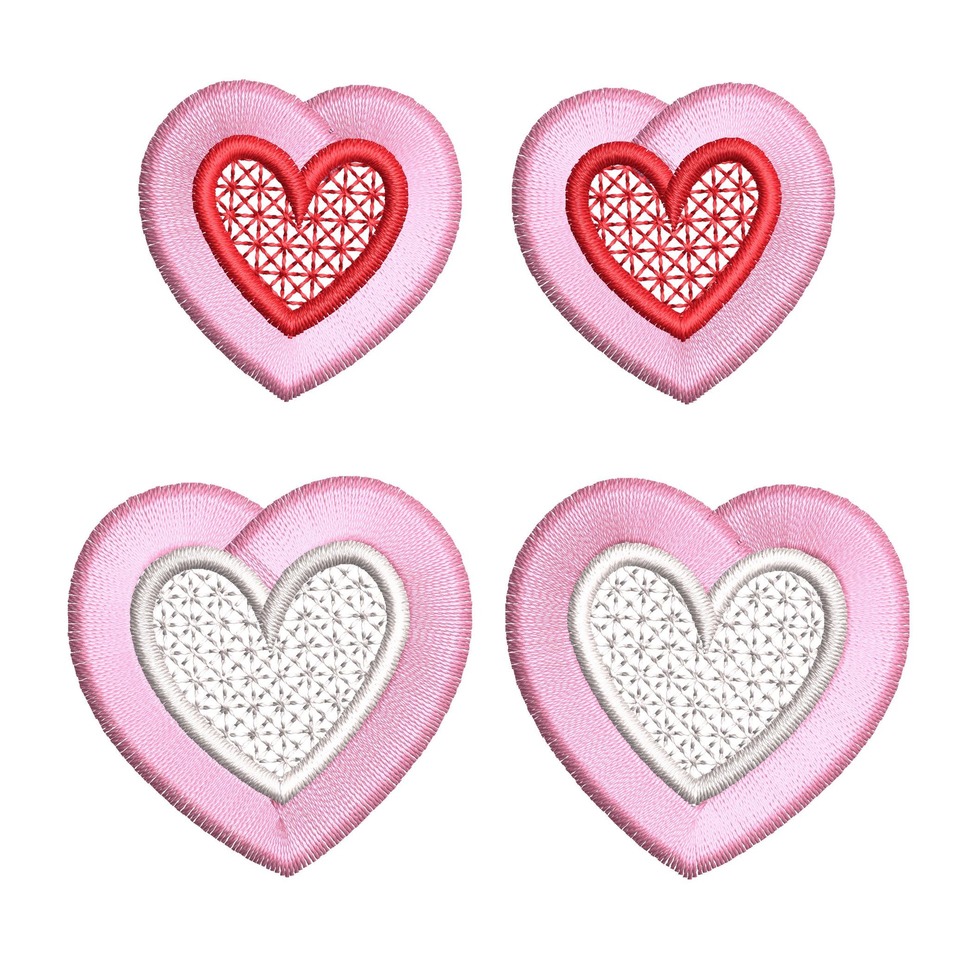 Fluffy Heart Earrings FSL – Girl instant download embroidery file by Artapli