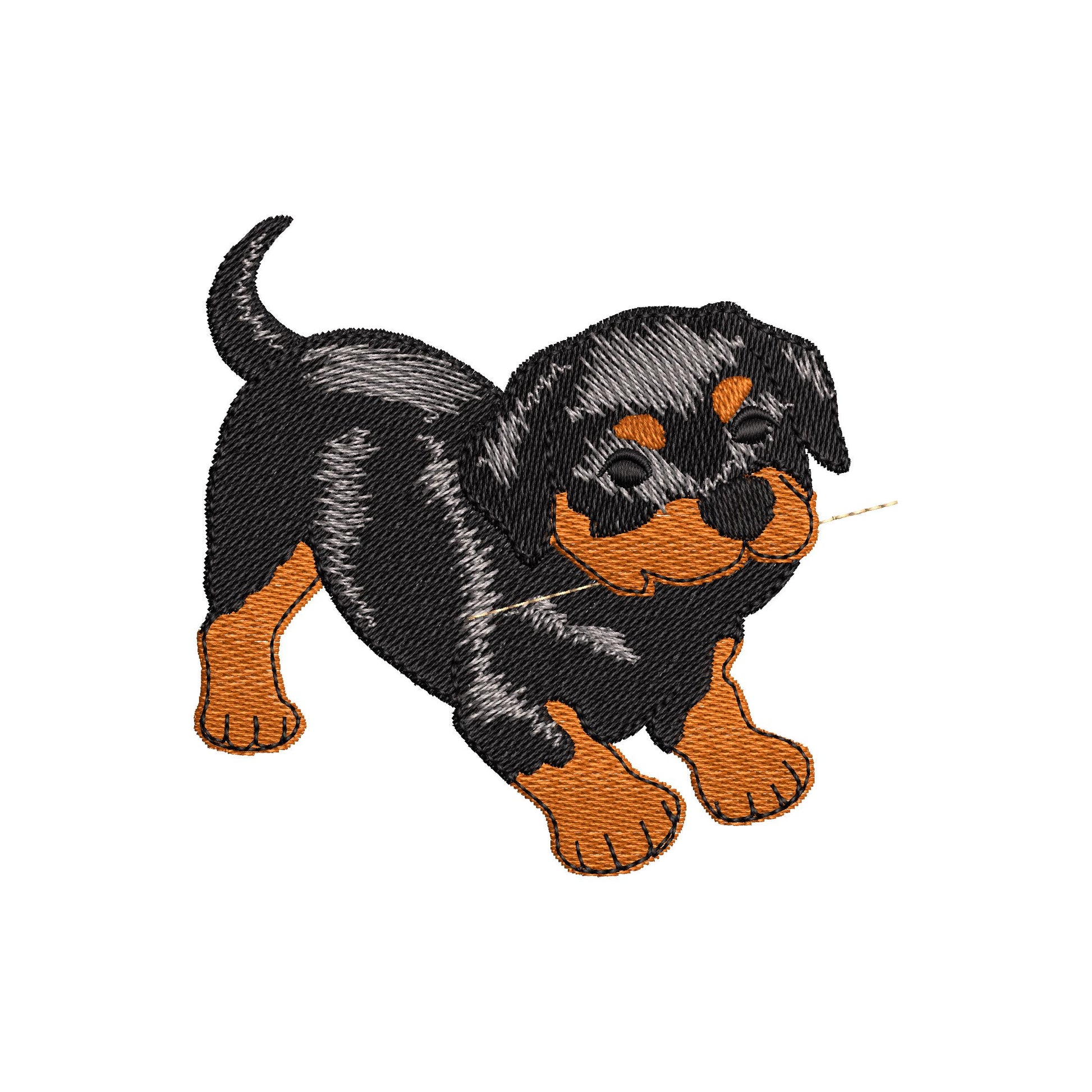 Playing Rottweiler Puppy – Kids embroidery design instant download by Artapli