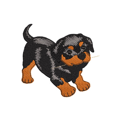 Playing Rottweiler Puppy – Kids embroidery design instant download by Artapli