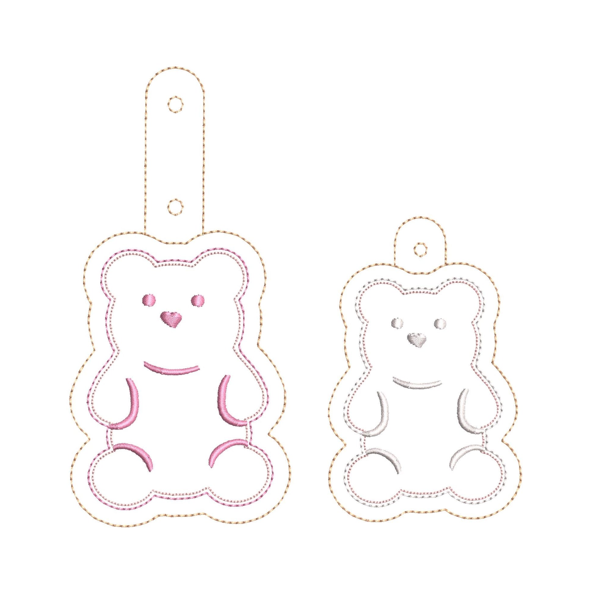 Puffy Jelly Bear Keychain ITH – Candy embroidery pattern by Artapli
