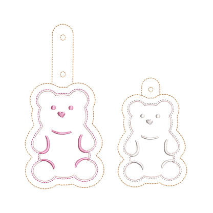 Puffy Jelly Bear Keychain ITH – Candy embroidery pattern by Artapli
