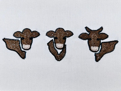 Farm Cow Set of 3 Machine Embroidery 2.5" 3" 7" 8" 9" 4" | PES DST JEF | Artapli