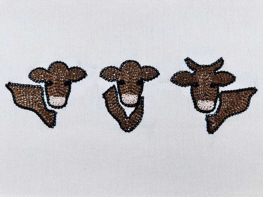 Farm Cow Set of 3 Machine Embroidery 2.5" 3" 7" 8" 9" 4" | PES DST JEF | Artapli