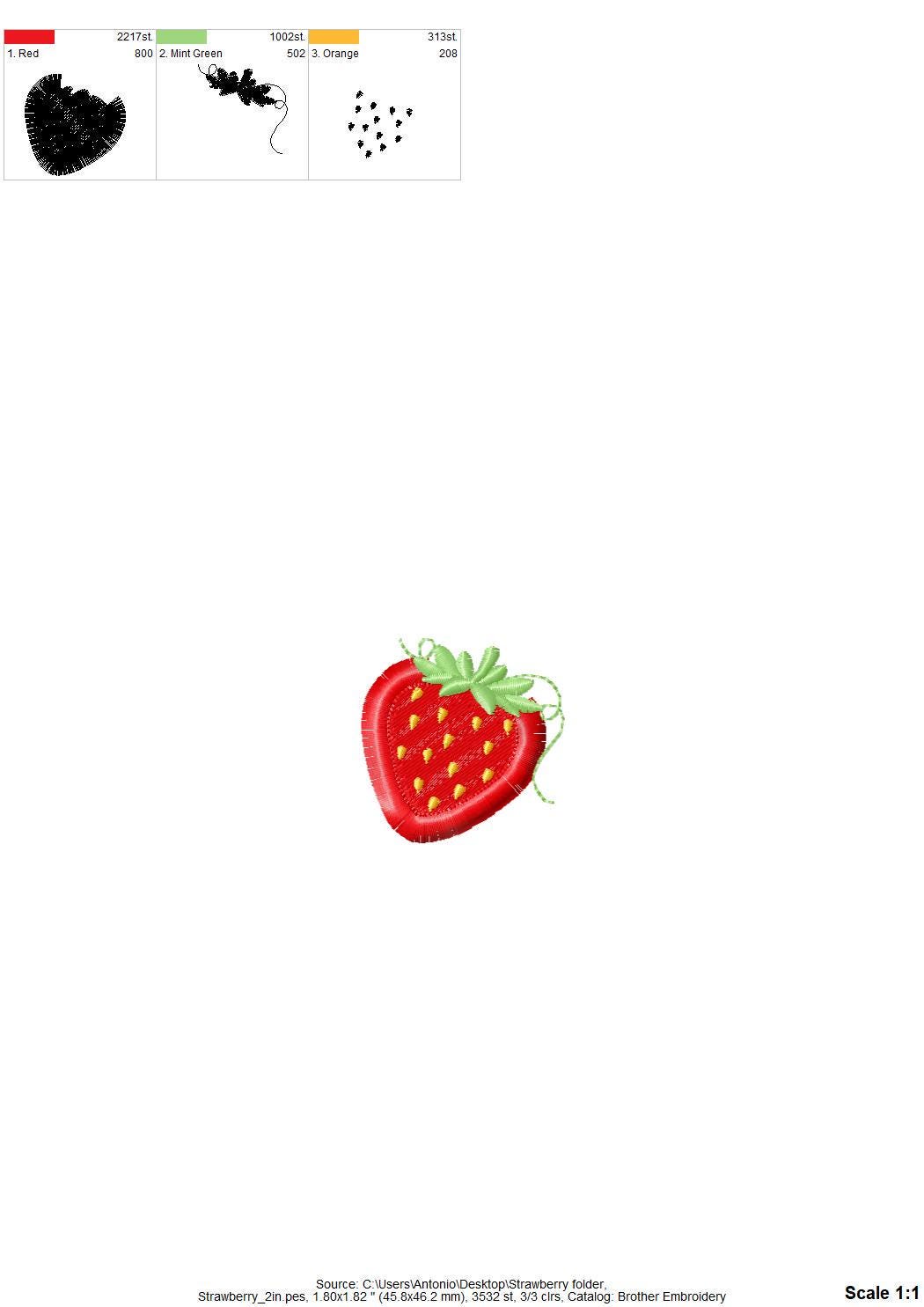 Fringed Sweet Strawberry – Kids digital embroidery pattern by Artapli