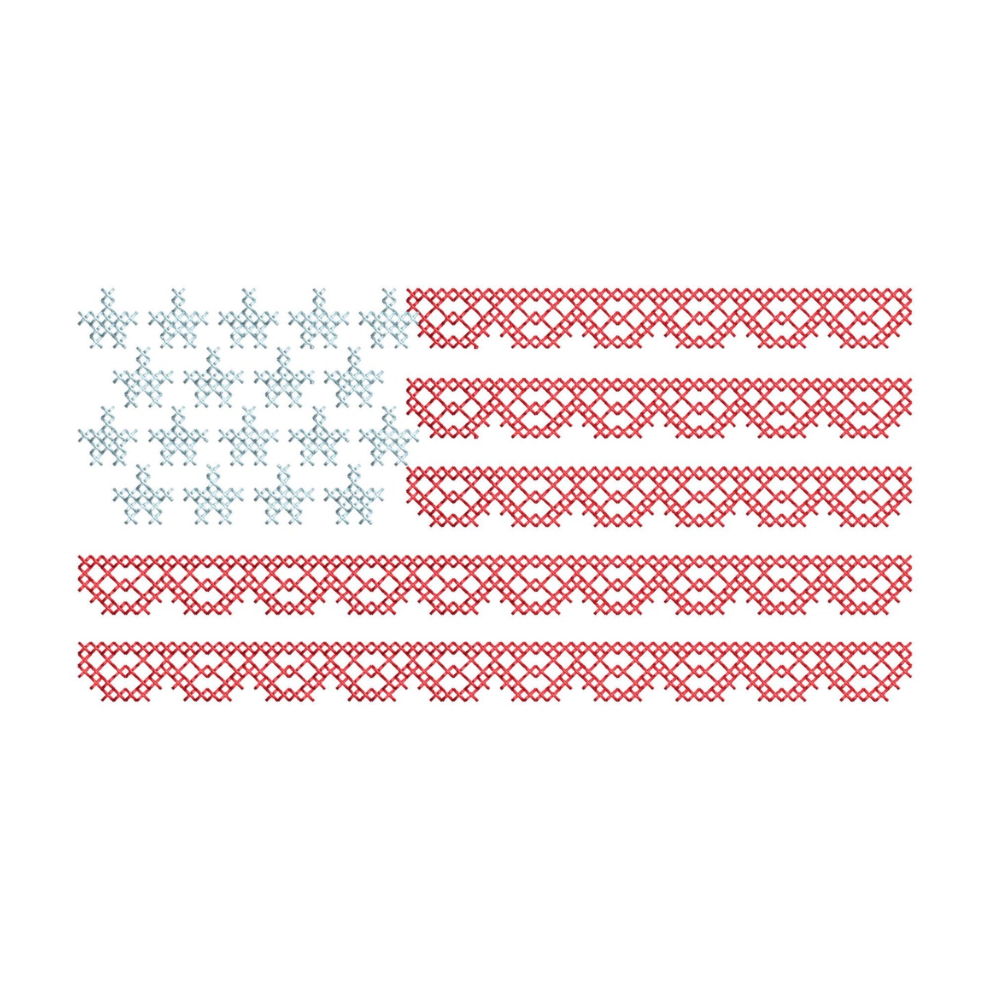 Cross Stitch Lace Flag – Independence instant download embroidery file by Artapli
