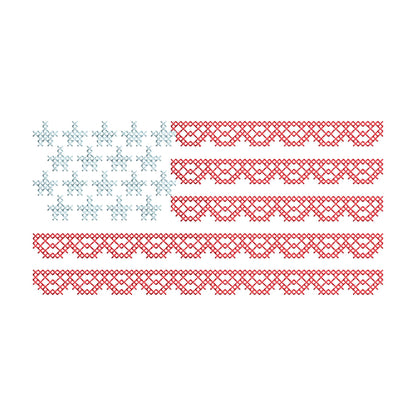 Cross Stitch Lace Flag – Independence instant download embroidery file by Artapli