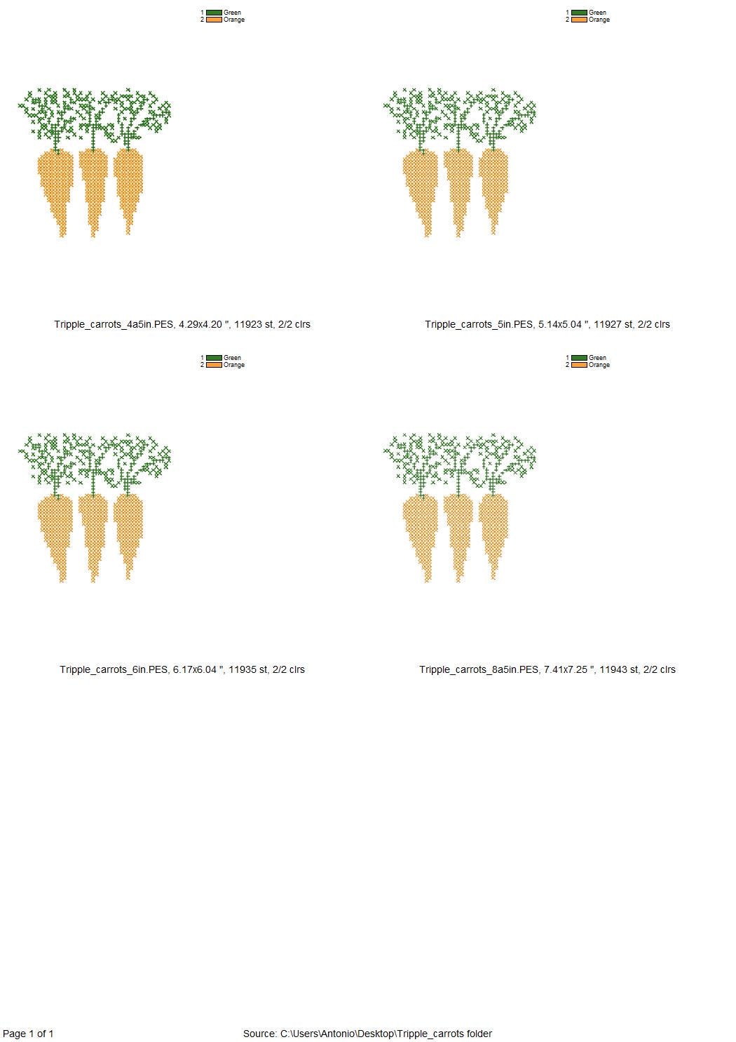 Cross Stitch Carrot Trio – Folk embroidery design instant download by Artapli