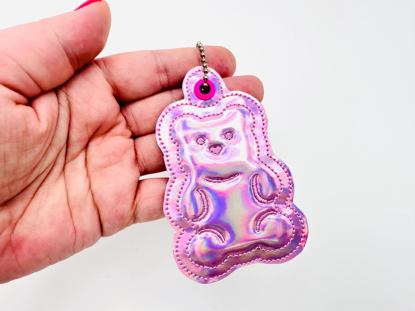 Puffy Jelly Bear Keychain ITH – Bear embroidery design by Artapli