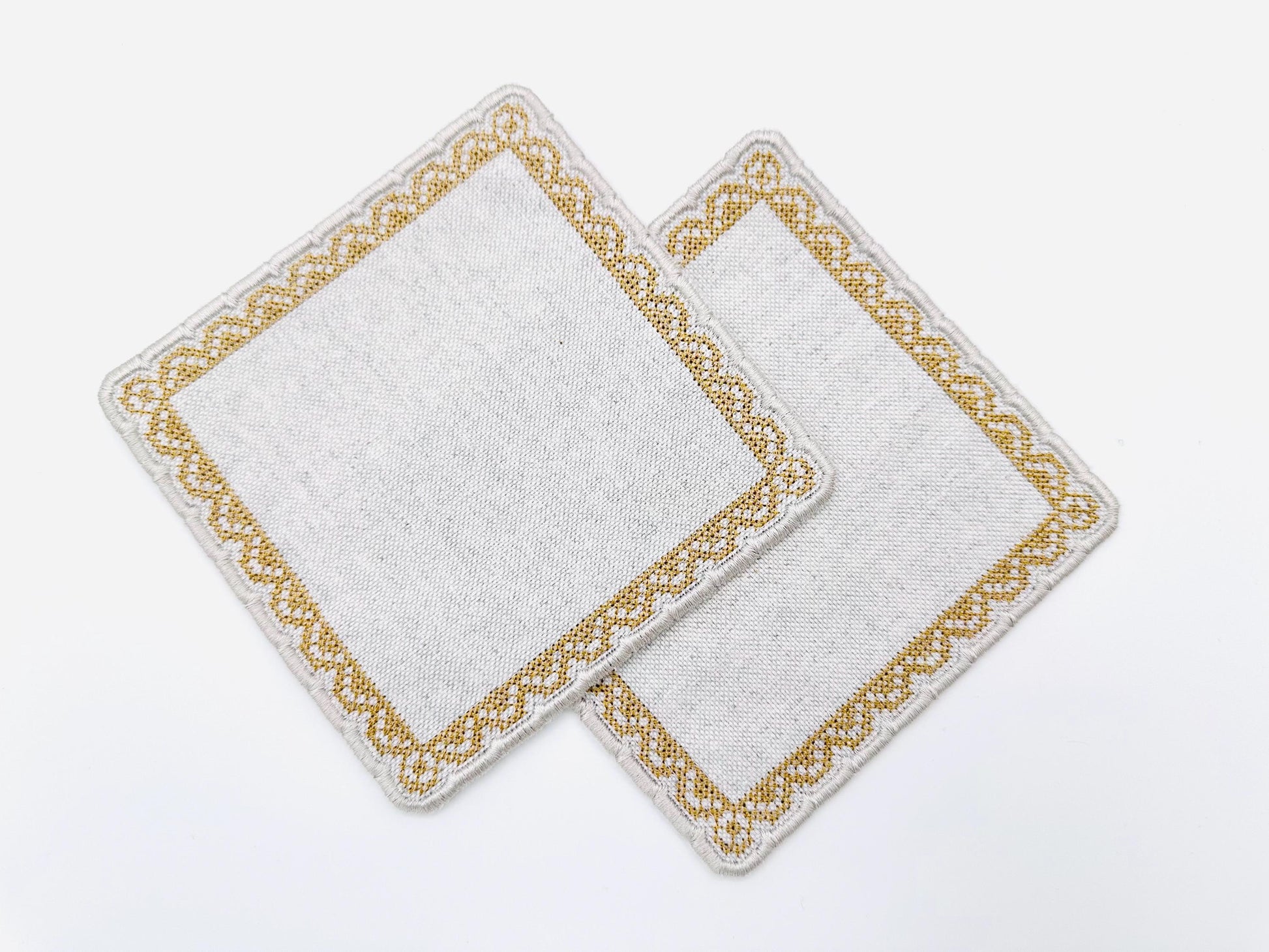 Cross Stitch Napkin Coaster ITH – Coaster machine embroidery design by Artapli