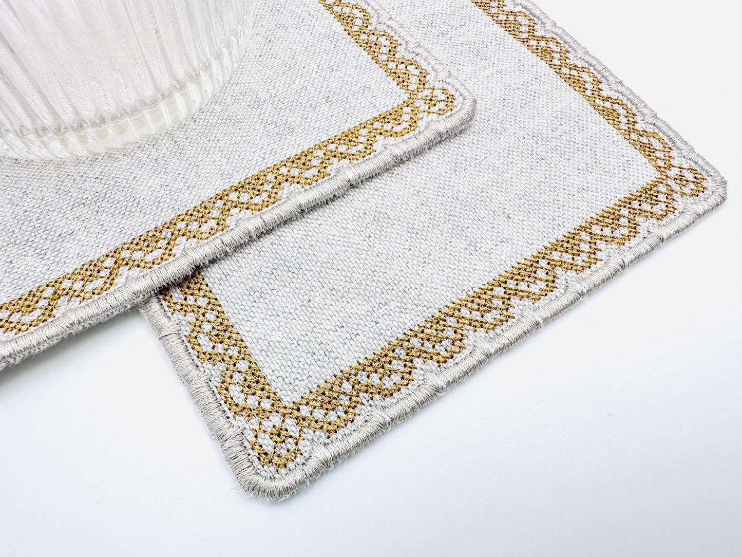 Cross Stitch Napkin Coaster ITH – Kitchen machine embroidery pattern by Artapli