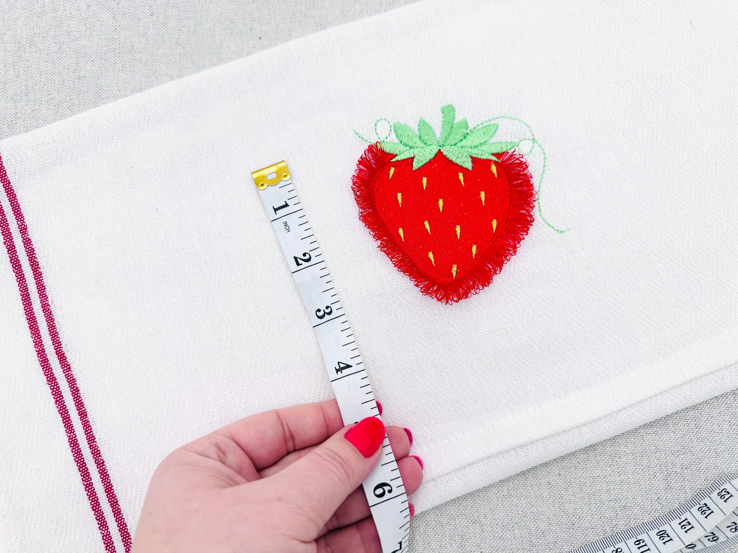 Fringed Sweet Strawberry – Chenille embroidery design by Artapli