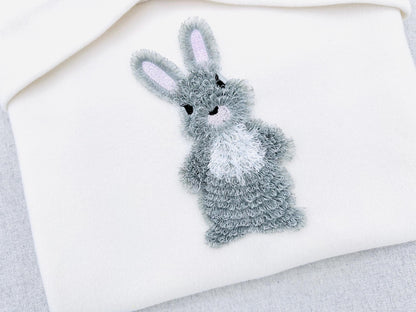Fringed Fluffy Easter Bunny fringe – Chenille embroidery pattern by Artapli
