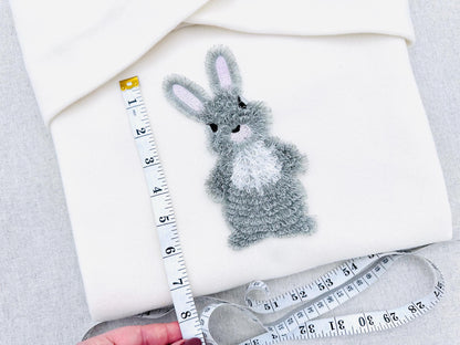 Fringed Fluffy Easter Bunny fringe – Easter embroidery design instant download by Artapli