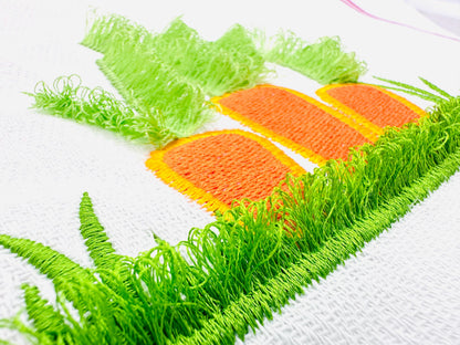 Fringed Carrot Garden – Fluffy embroidery design instant download by Artapli