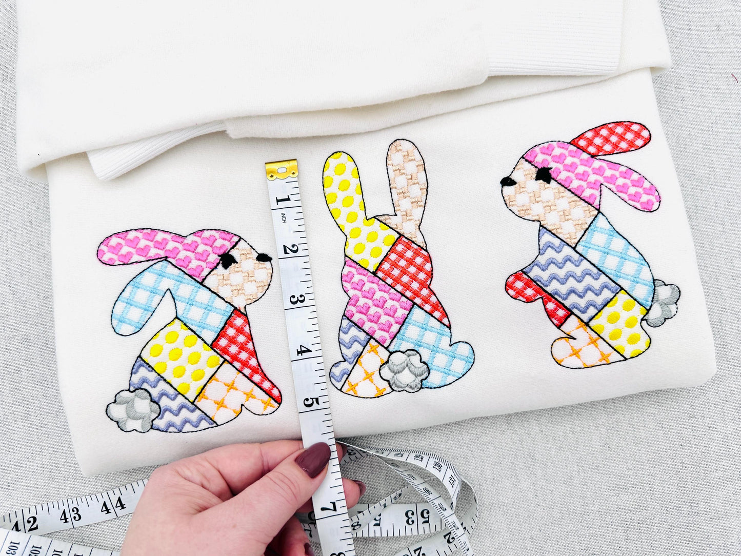 Patchwork Bunny Set of 3 – Baby embroidery design by Artapli