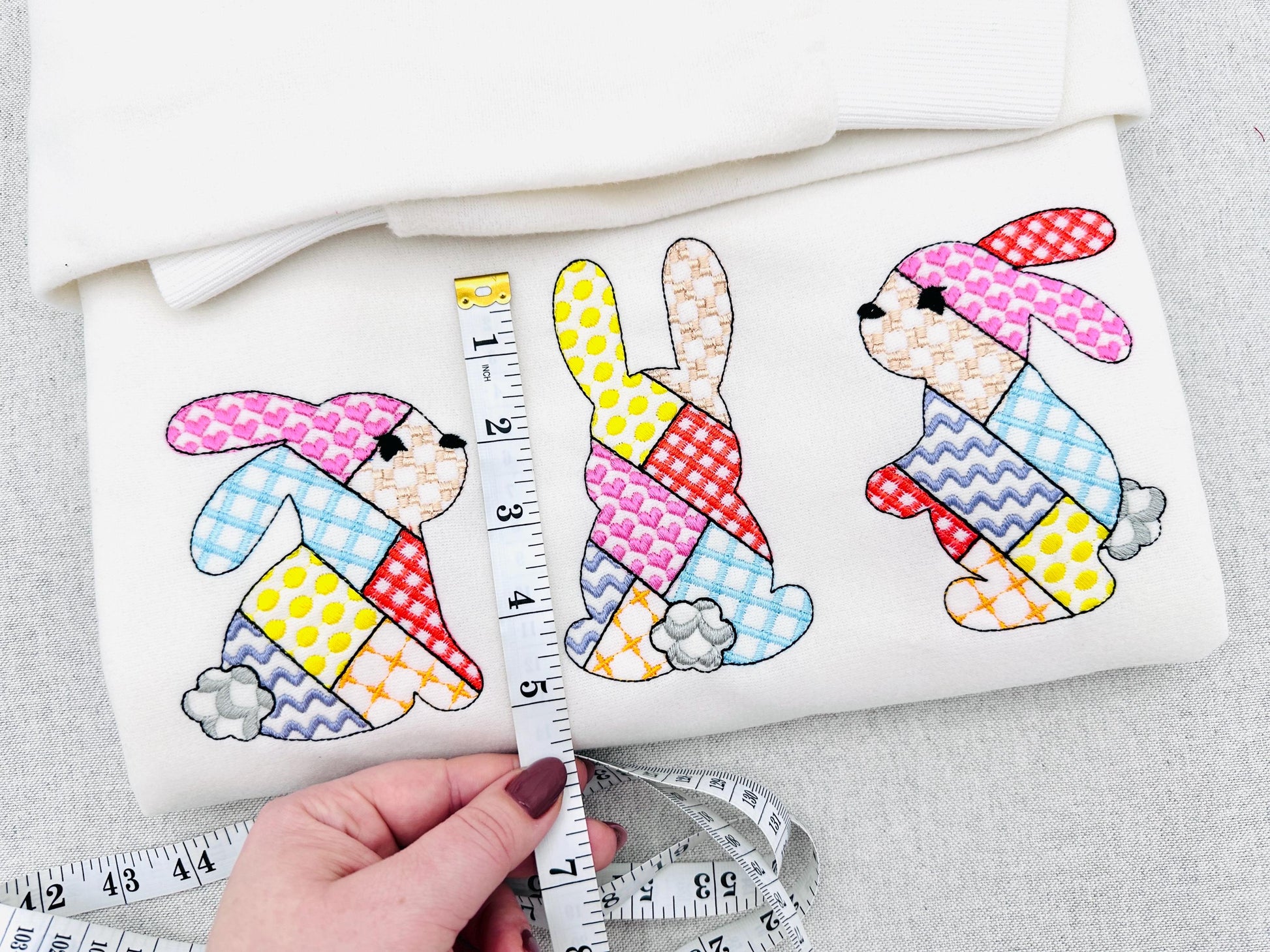 Patchwork Bunny Set of 3 – Baby embroidery design by Artapli