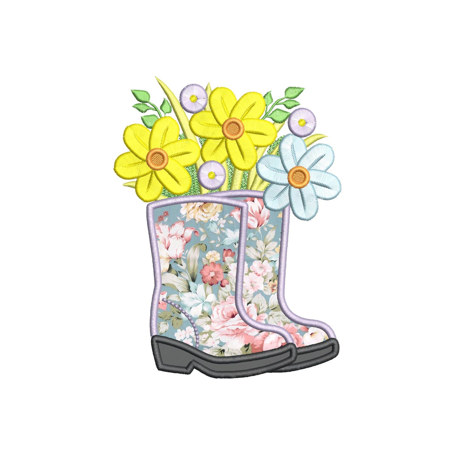 Floral Ranch Farmer Boots – Chenille embroidery pattern by Artapli