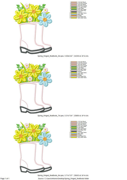 Floral Ranch Farmer Boots – Fringe digital embroidery pattern by Artapli