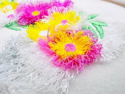 Fringed Floral Pretty Llama – Animal embroidery design by Artapli
