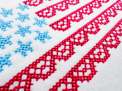 Cross Stitch Lace Flag – Cross Stitch embroidery design by Artapli