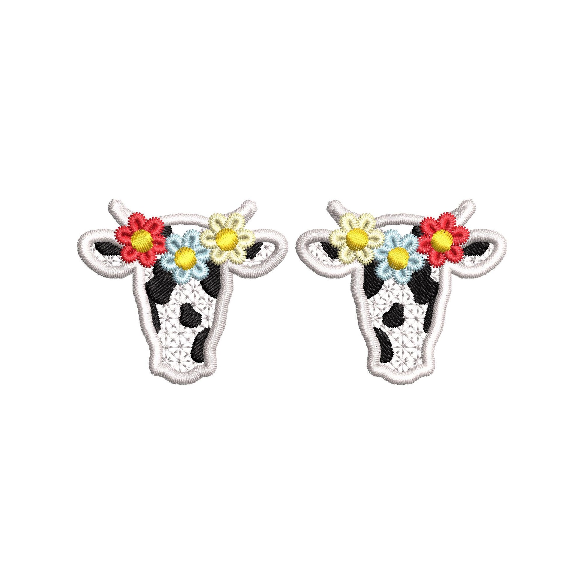 Pretty Floral Wreath Cow Cowgirl – Charm embroidery design by Artapli