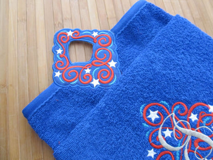 Patriotic Towel Topper hanging hole ITH Embroidery 4" 5" 7" | PES DST JEF | Artapli