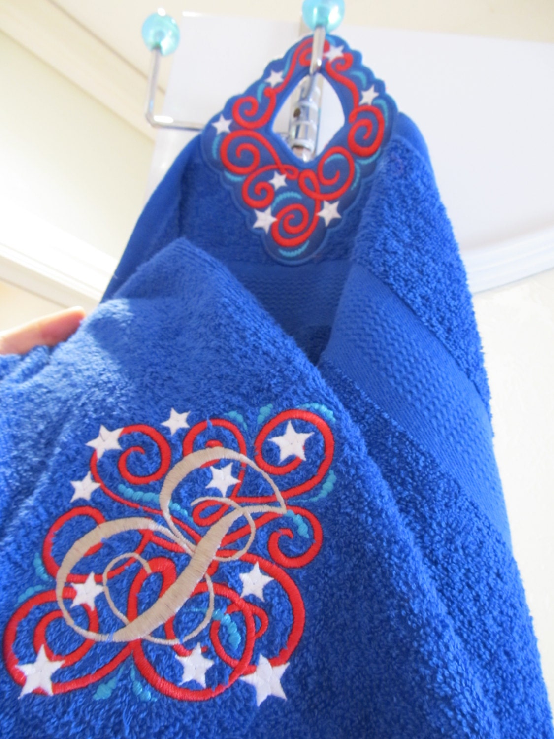 Patriotic Towel Topper hanging hole ITH – Sizes 4" 5" 7" Digital Embroidery File | Artapli