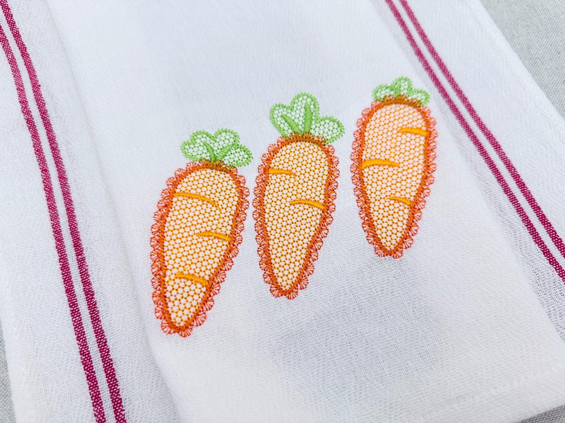Lace Carrot Vegetable Trio – Girl embroidery pattern by Artapli