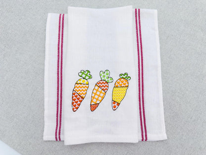 Patchwork Carrot Trio – Kitchen embroidery design by Artapli