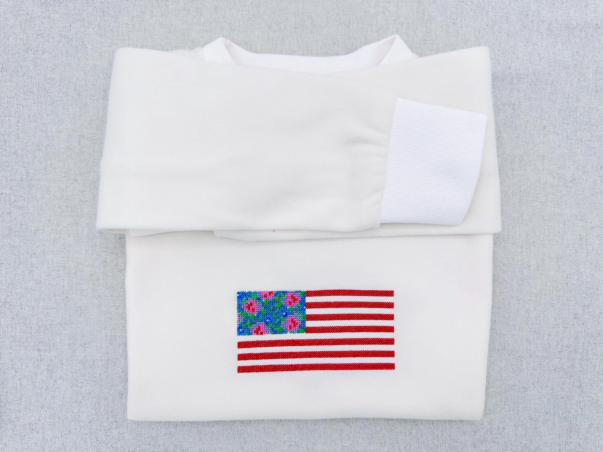 Cross Stitch Rose Floral Flag – Sizes 5.5" 6.5" 8" 5" 7" 6" Digital Embroidery File | Artapli