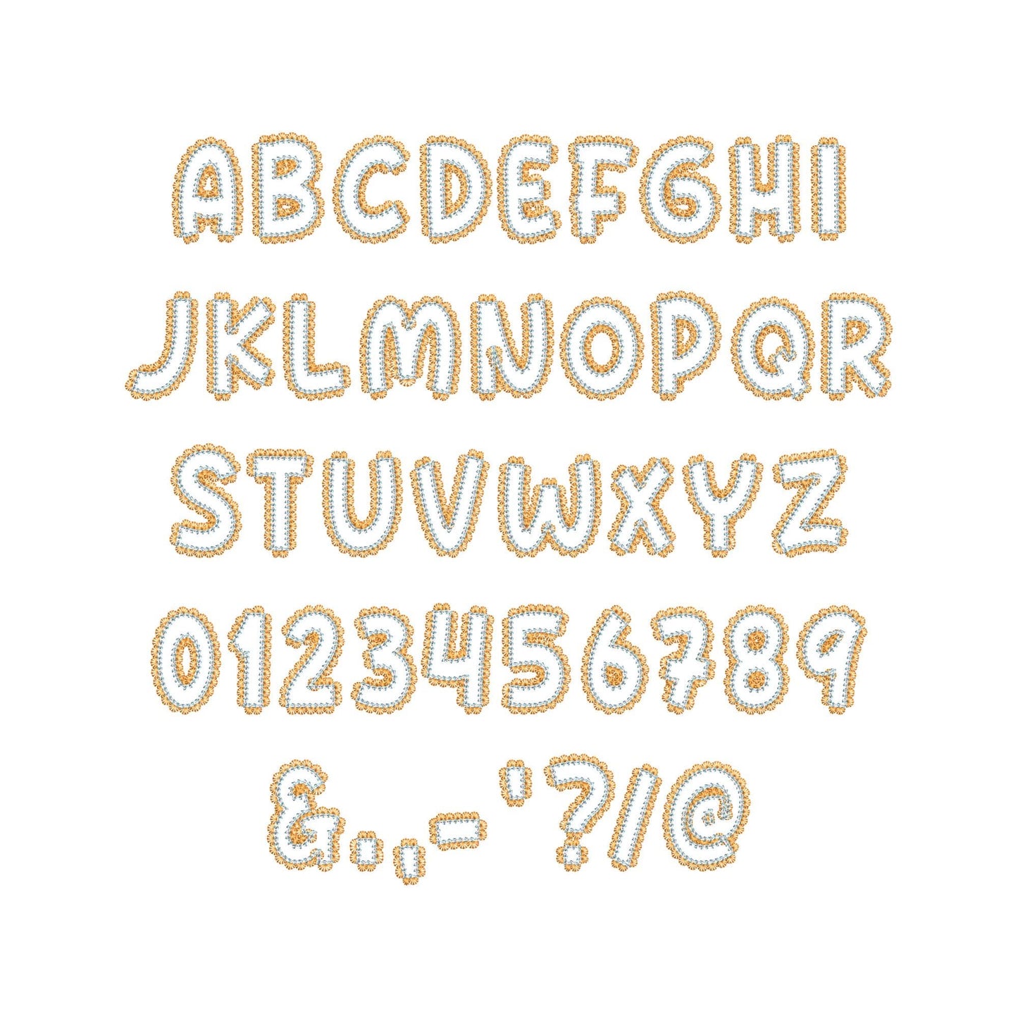 Lace Edge applique Chain stitch outline – Font embroidery pattern by Artapli