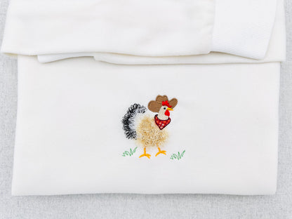 Fringed Chicken with Cowboy hat and – Bird embroidery pattern by Artapli