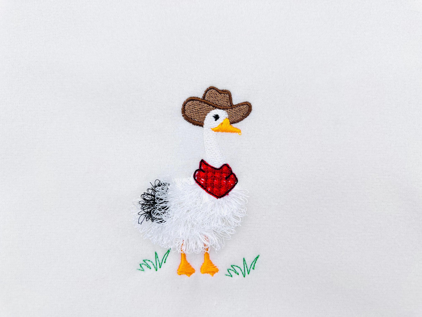 Fringed Goose with Cowboy hat – Cowboy embroidery design instant download by Artapli