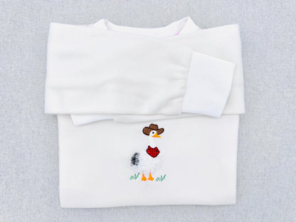 Fringed Goose with Cowboy hat – Baby machine embroidery design by Artapli
