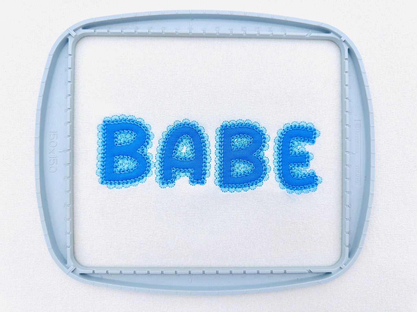 Lace Edge applique Chain stitch outline – Font embroidery design by Artapli