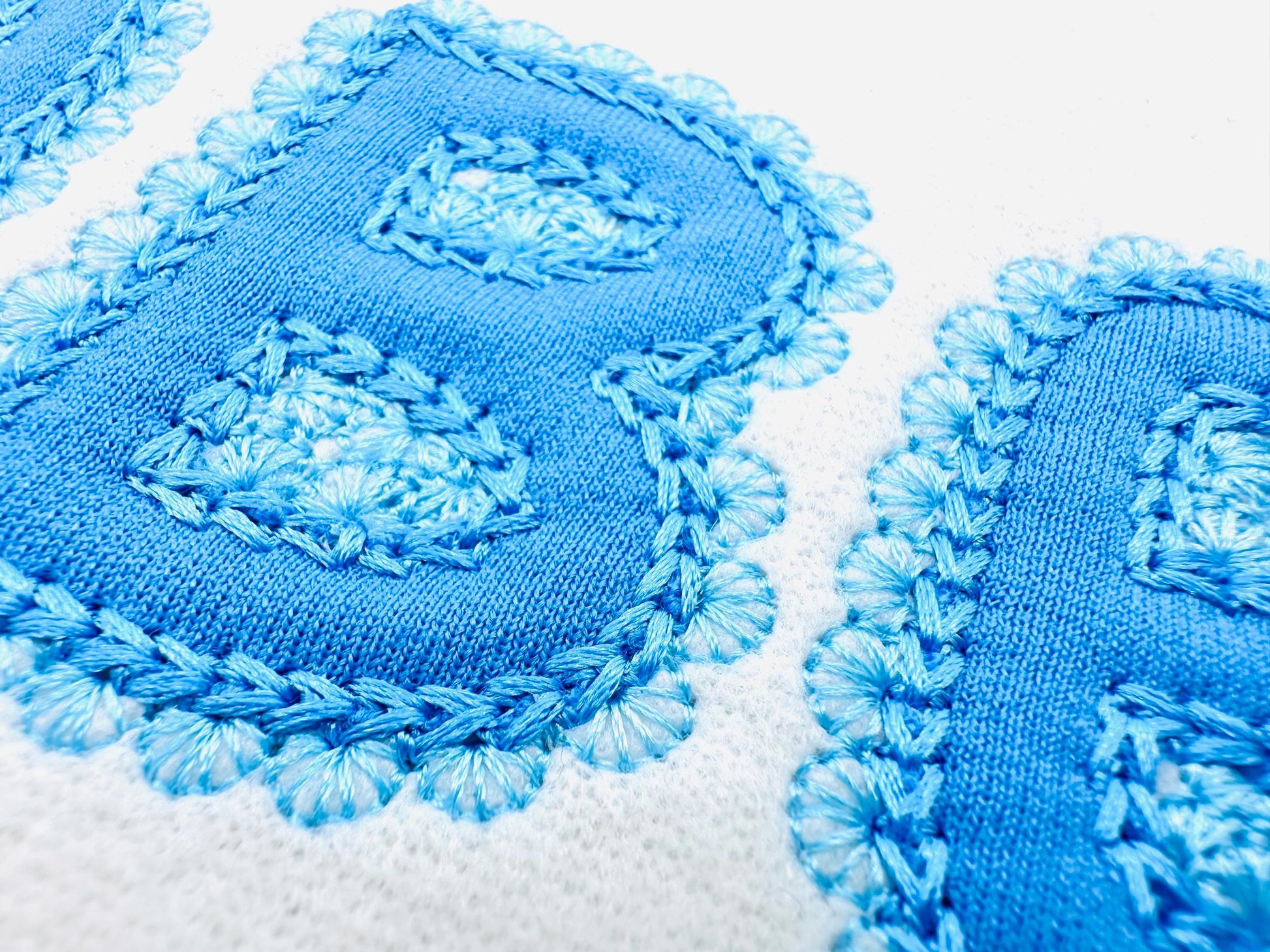 Lace Edge applique Chain stitch outline Embroidery 1.7" 2.4" 2.9" 4.3" 4" 5" | PES DST JEF | Artapli