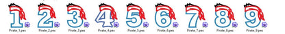 Pirate Birthday Numbers SET 1-9 machine – Appliqué machine embroidery design by Artapli
