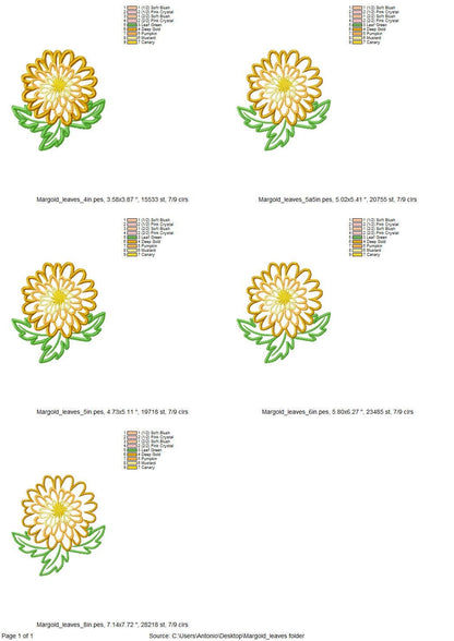 Marigold Flower Applique